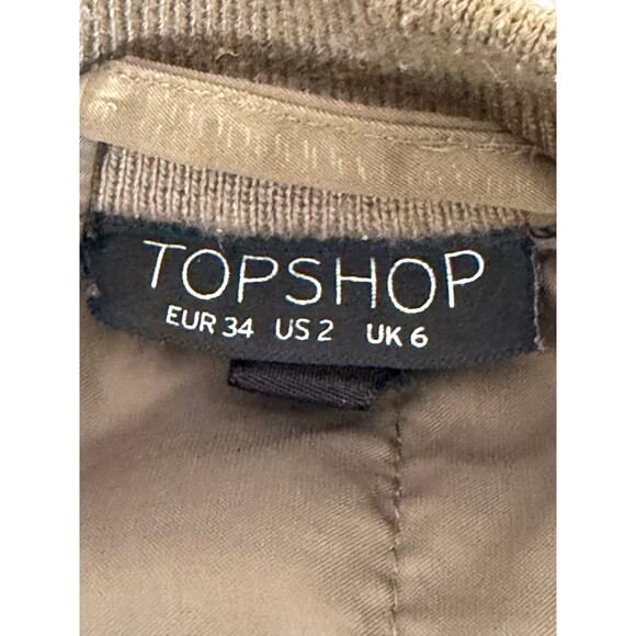 Topshop Olive Green Bomber Jacket Size 2 - Picture 8 of 10